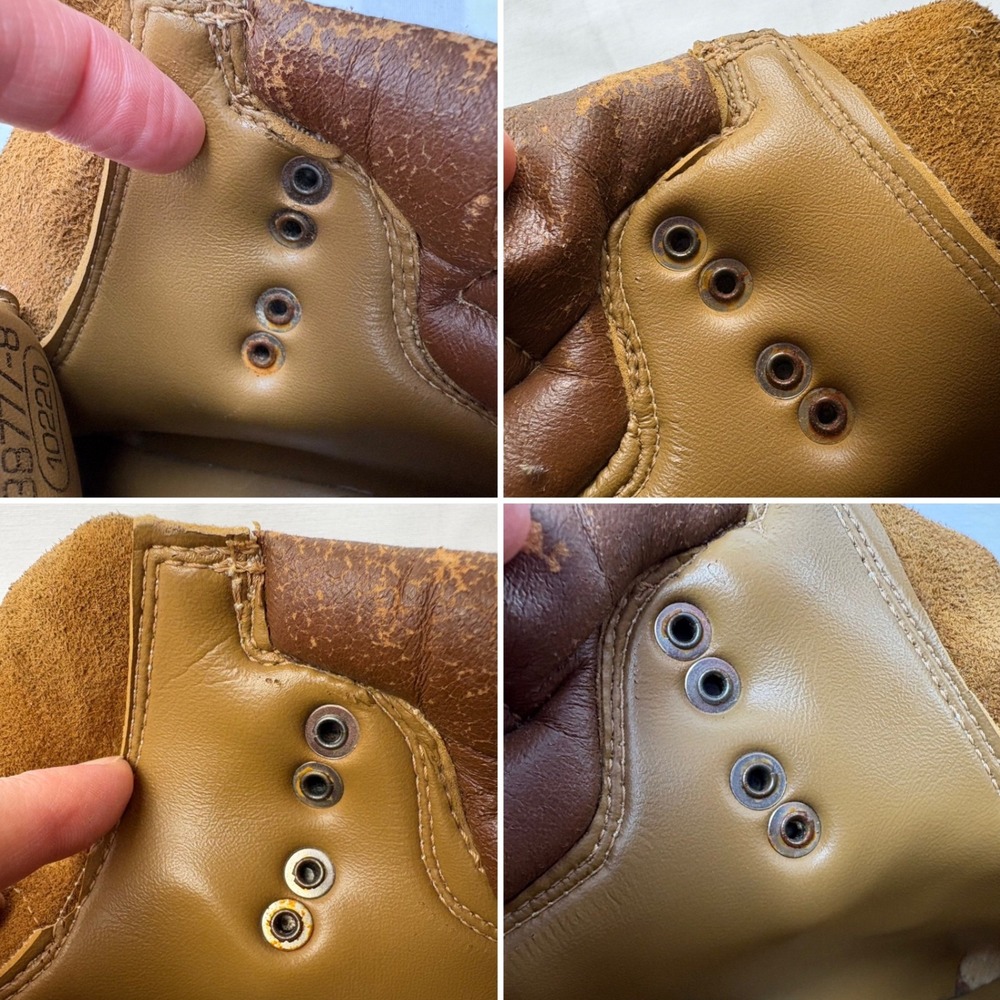 Vintage Kinney Colorado Mountaineering Boots Size 8 Womens Tan Suede 70s Hiking - Picture 17 of 17